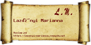 Lazányi Marianna névjegykártya